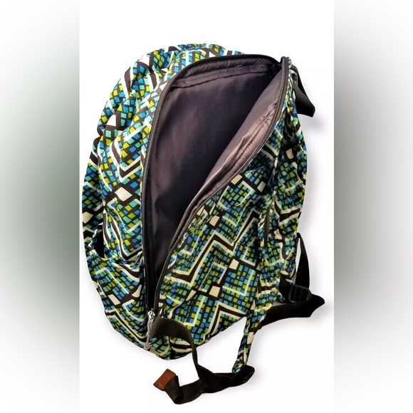 VERA BRADLEY 12176 Geometrical Patterned Backpack Book Bag- Multicolor - Picture 7 of 9